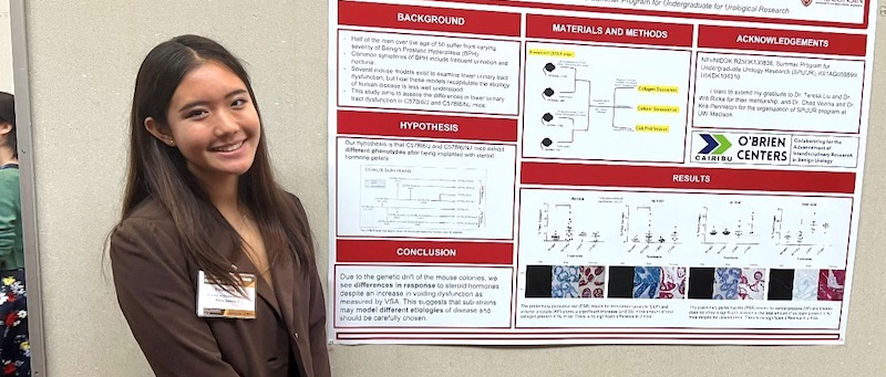 Stephanie Li presenting her poster